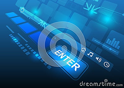 Enter button technology concept Vector Illustration