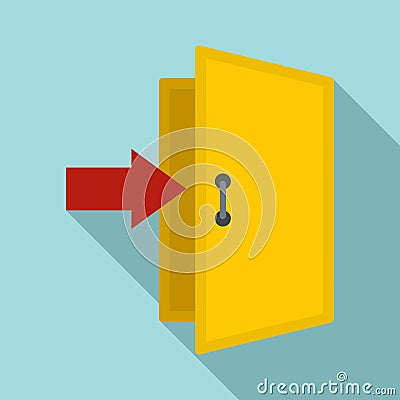 Enter door icon, flat style Vector Illustration