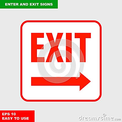 Enter and exit, arrow, this way sign in vector syle version, easy to use and print Stock Photo