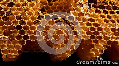 flawless hexagonal pattern of a honeycomb Stock Photo