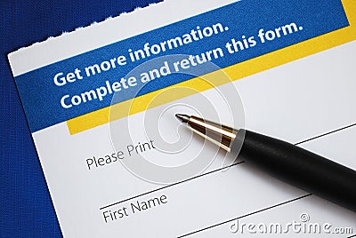 Enter the form to request more information Stock Photo