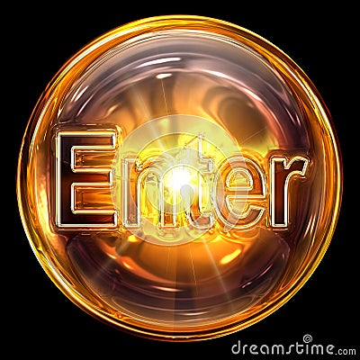 Enter icon amber Stock Photo