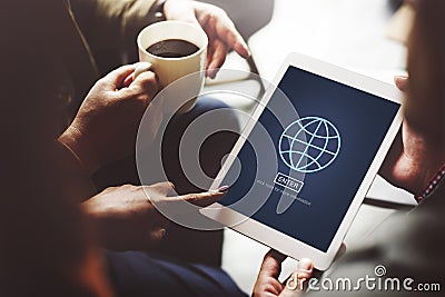 Enter Internet Computer Privacy System Protection Concept Stock Photo