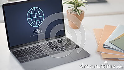 Enter Internet Computer Privacy System Protection Concept Stock Photo
