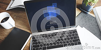 Enter Internet Computer Privacy System Protection Concept Stock Photo