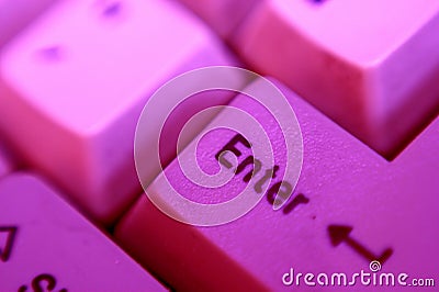 Enter Key (pink/red) Stock Photo