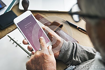 Enter Passcode Security System Concept Stock Photo