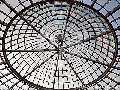 Metal roof of a Glass house Stock Photo