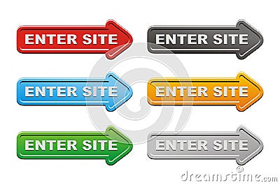 Enter site buttons - arrow buttons Stock Photo