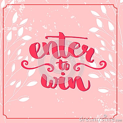 Enter to win. Giveaway banner for social media Vector Illustration