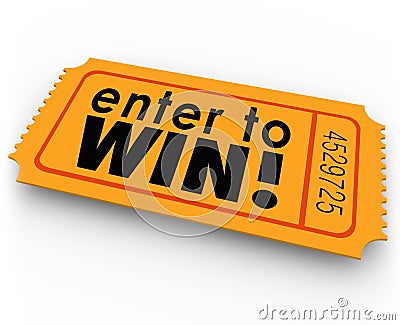 Enter to Win Raffle Ticket Winner Lottery Jackpot Stock Photo