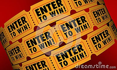 Enter to Win Tickets Contest Raffle Drawing Lottery Chance Stock Photo