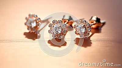 girls' fancy studs against a white backdrop Stock Photo