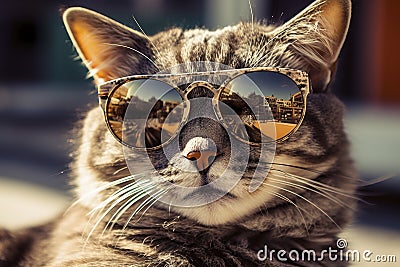Meow Magic: Captivating Cuteness in Cat AI Form Stock Photo