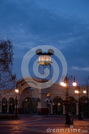 Enterance to Walt Disney Studio`s Editorial Stock Photo