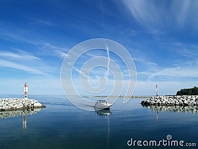 Entering Harbor Stock Photo