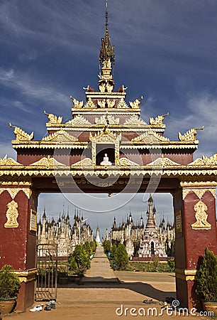 Entering Kakku Temples, Myanmar (Burma) Editorial Stock Photo