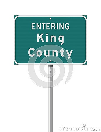 Entering King County road sign Cartoon Illustration