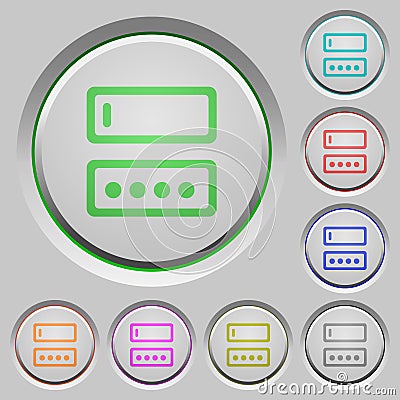 Entering login name and password push buttons Vector Illustration