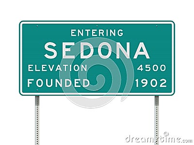 Entering Sedona road sign Cartoon Illustration