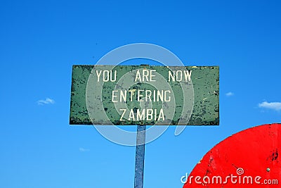 Entering zambia Stock Photo