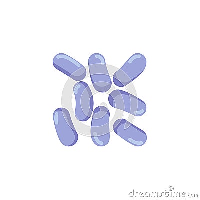 Enterobacteria cell flat icon Vector Illustration
