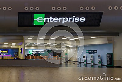 Enterprise Airport Rental Car Area in Kansas City Airport Editorial Stock Photo