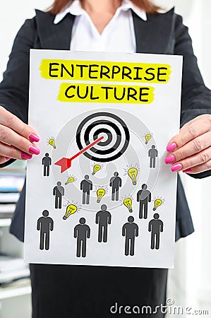 Enterprise culture concept shown by a businesswoman Stock Photo