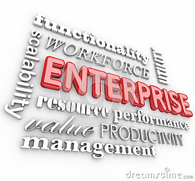 Enterprise 3d Words Business Company Workforce Organization Stock Photo