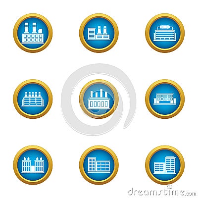 Enterprise icons set, flat style Vector Illustration