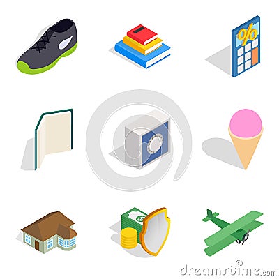 Enterprise icons set, isometric style Vector Illustration