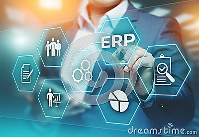 Enterprise Resource Planning ERP Corporate Company Management Business Internet Technology Concept Stock Photo