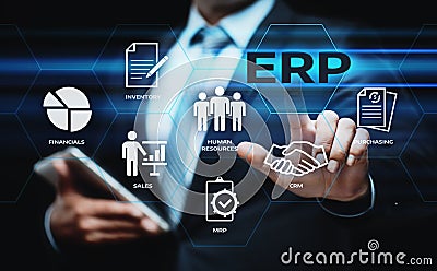 Enterprise Resource Planning ERP Corporate Company Management Business Internet Technology Concept Stock Photo