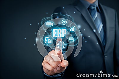 Enterprise resource planning ERP Stock Photo