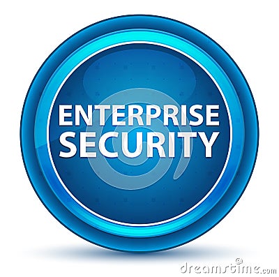 Enterprise Security Eyeball Blue Round Button Stock Photo