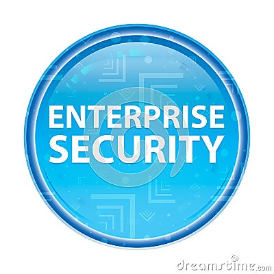 Enterprise Security floral blue round button Stock Photo