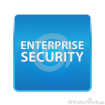 Enterprise Security shiny blue square button Stock Photo