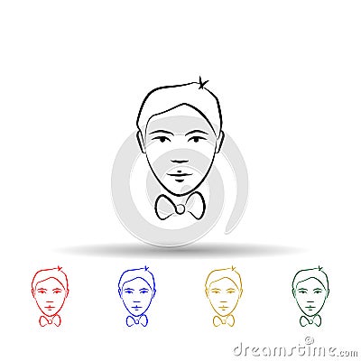 Entertainer avatar multi color icon. Simple thin line, outline vector of mobile concept icons for ui and ux, website or mobile Stock Photo