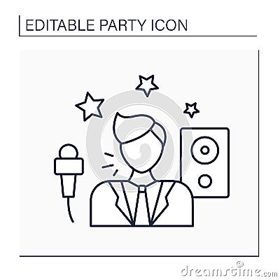 Entertainer line icon Vector Illustration