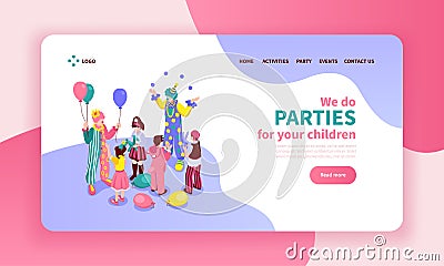 Entertainment Agency Website Design Vector Illustration