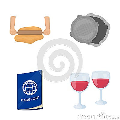 Entertainment, business, tourism and other web icon in cartoon style.wine glasses, wine, drink icons in set collection. Vector Illustration