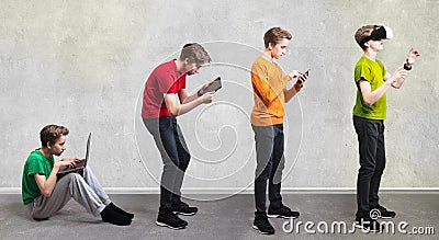 Entertainment evolution concept. Stock Photo