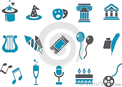 Entertainment Icon Set Vector Illustration