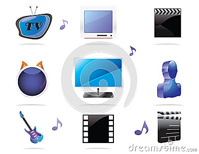 Entertainment Icon Set Vector Illustration