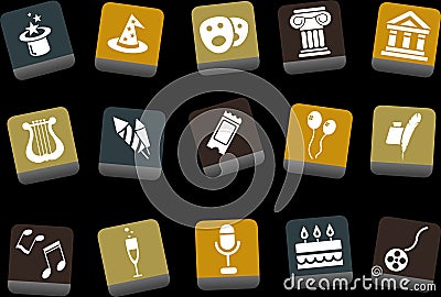 Entertainment Icon Set Vector Illustration