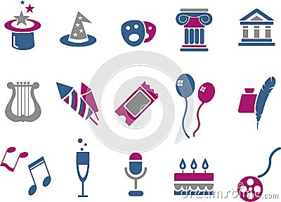 Entertainment Icon Set Vector Illustration