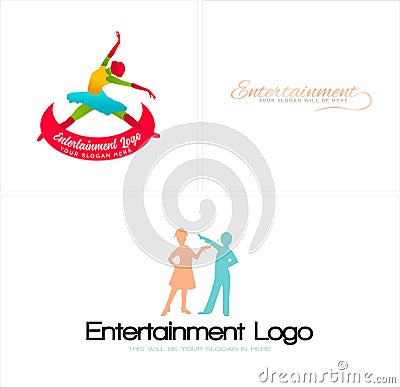 Entertainment theater classes logo design Vector Illustration