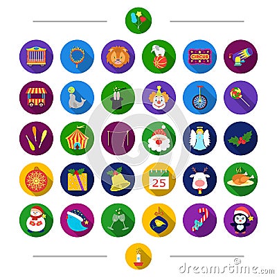 Entertainment, Toys, accessories and other web icon in cartoon style. Penguin, fireworks, performance, icons in set Vector Illustration