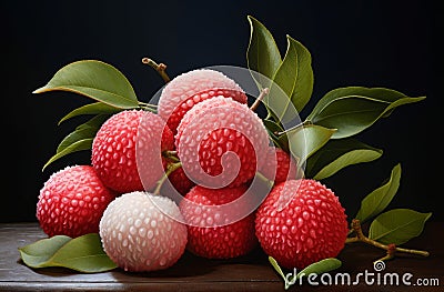 Enthralling Lychees mockup. Generate Ai Stock Photo