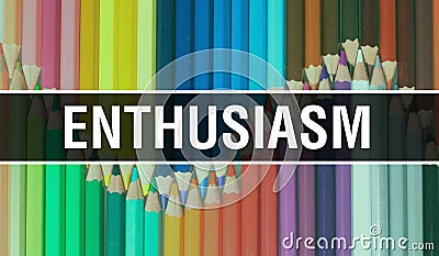 Enthusiasm concept illustration on Back to School banner with Education texture. Enthusiasm represent concept of education, Cartoon Illustration